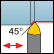 Per esterni, ISO W, 45°